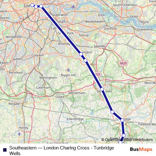 Southeastern rail Line Map