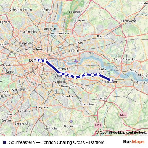 Southeastern rail Line Map