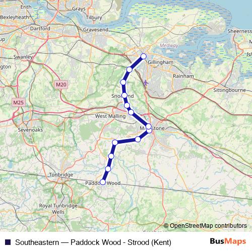 Southeastern rail Line Map
