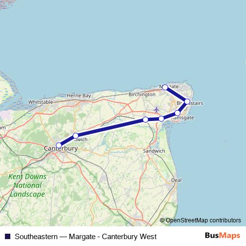 Southeastern rail Line Map