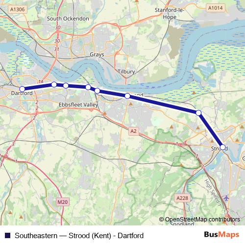 Southeastern rail Line Map