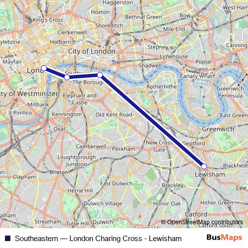Southeastern rail Line Map