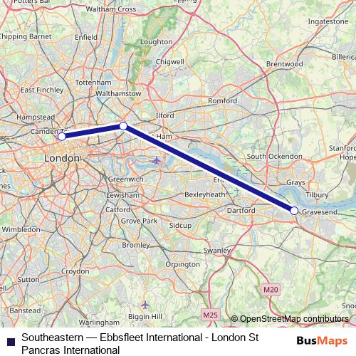 Southeastern rail Line Map