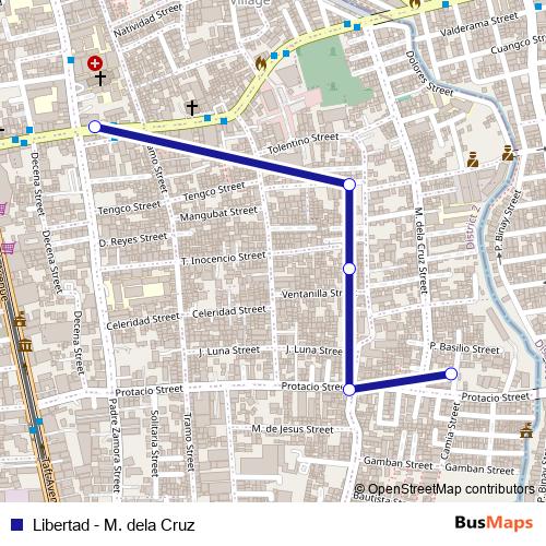 Libertad - M. dela Cruz bus Line Map