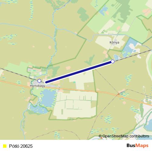 Pótló 20625 bus Line Map