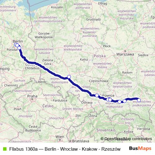 Flixbus 1360a bus Line Map
