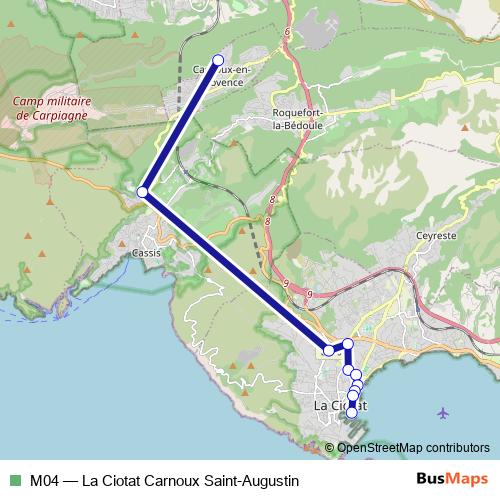 M04 bus Line Map