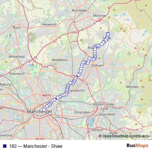 182 bus Line Map