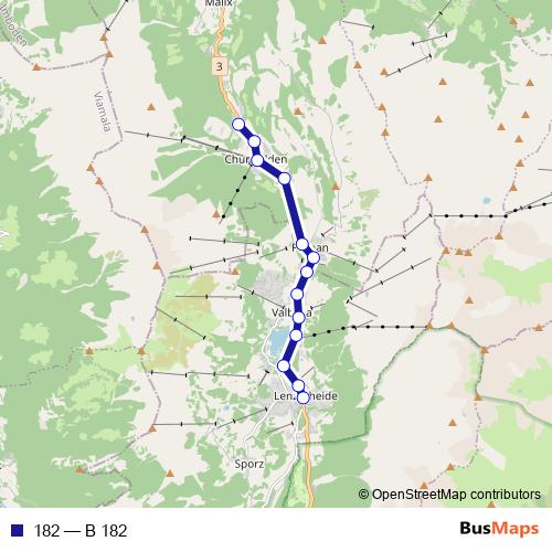 182 bus Line Map