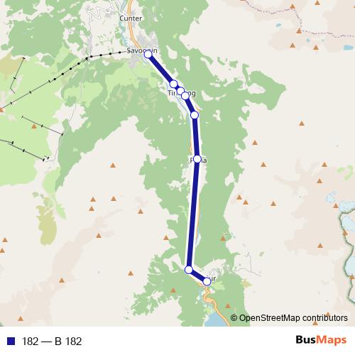 182 bus Line Map