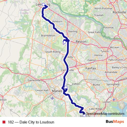 182 bus Line Map