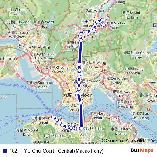 182 bus Line Map