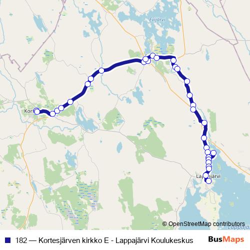 182 bus Line Map