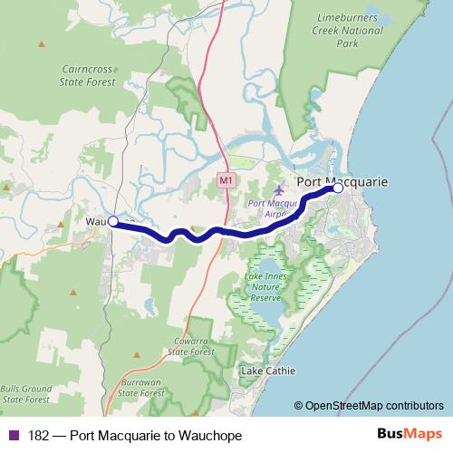182 bus Line Map