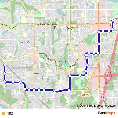 182 bus Line Map
