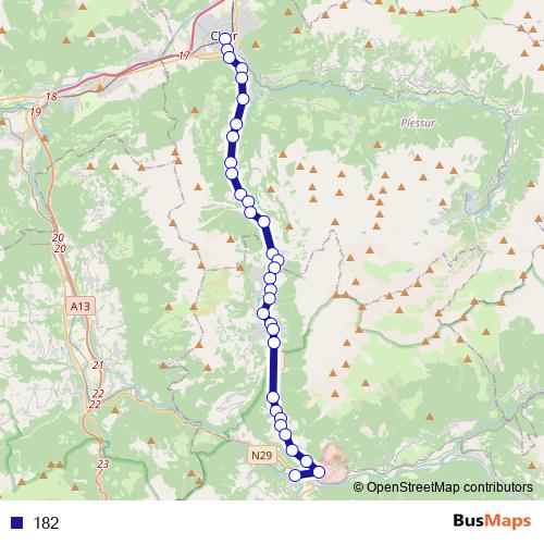 182 bus Line Map