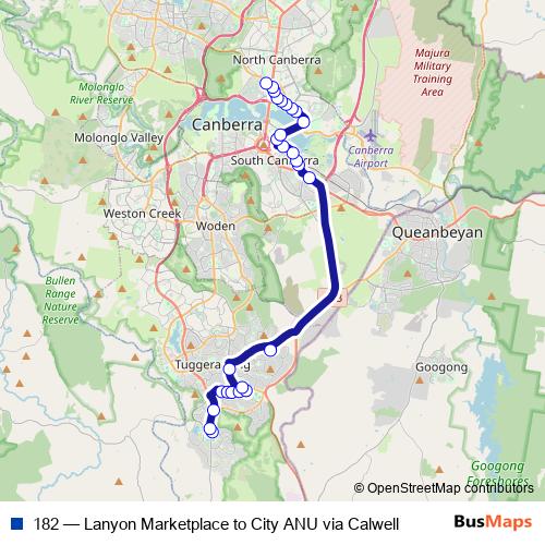 182 bus Line Map