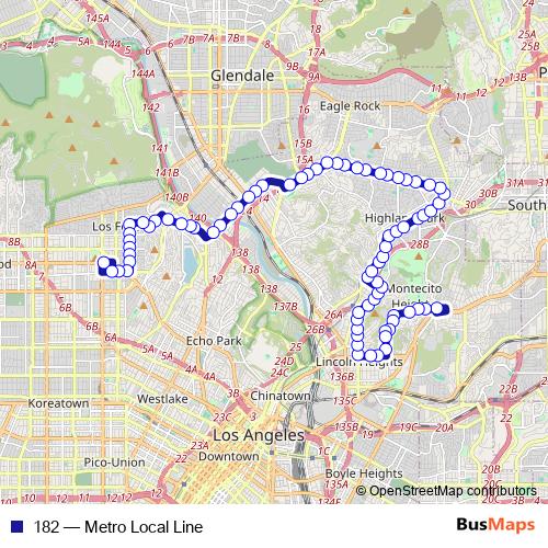 182 bus Line Map