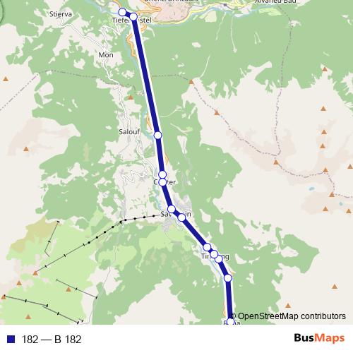 182 bus Line Map