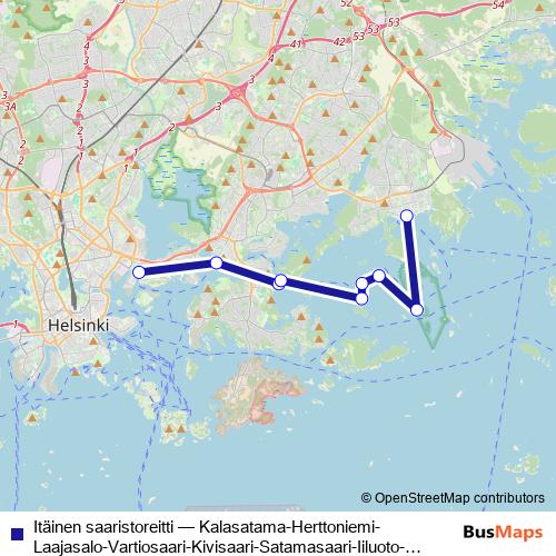 Itäinen saaristoreitti ferry Line Map