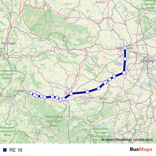 RE 16 rail Line Map