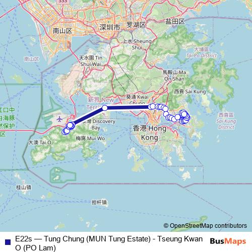 E22s bus Line Map