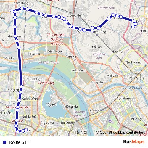 Route 61 1 bus Line Map