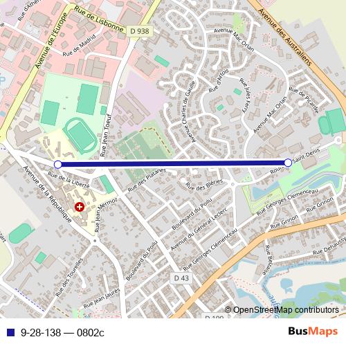 9-28-138 bus Line Map