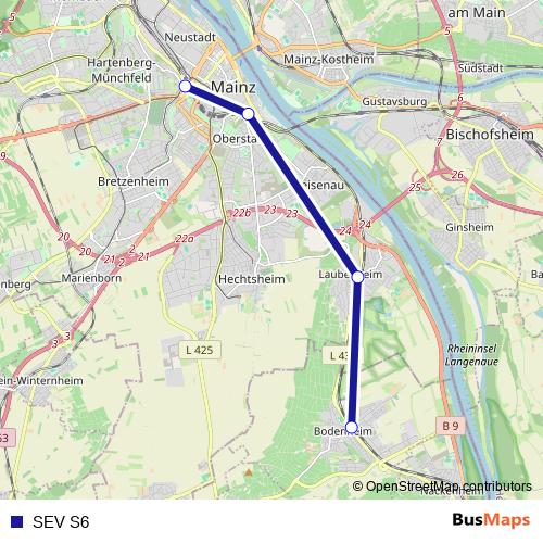 SEV S6 rail Line Map