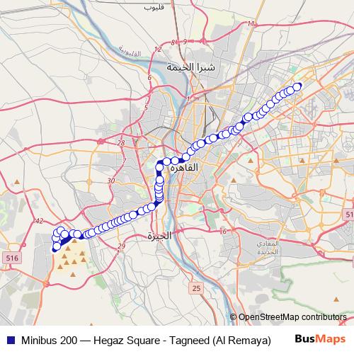 Minibus 200 bus Line Map