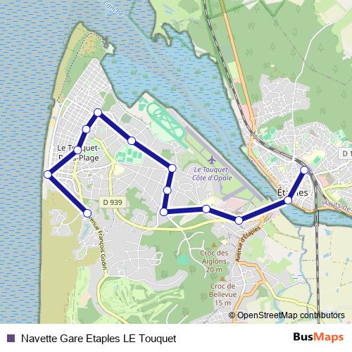 Navette Gare Etaples LE Touquet bus Line Map