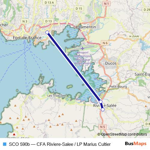 SCO 590b bus Line Map