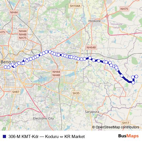 306-M KMT-Kdr bus Line Map