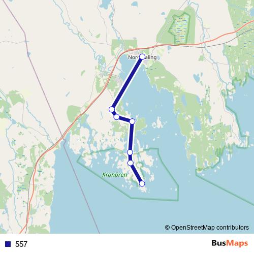 557 bus Line Map