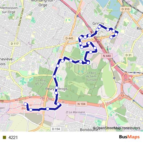 4221 bus Line Map