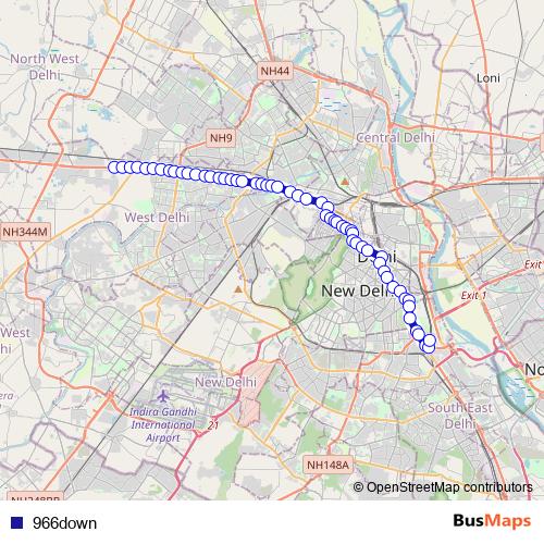 966down bus Line Map