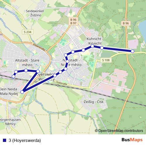 3 (Hoyerswerda) bus Line Map