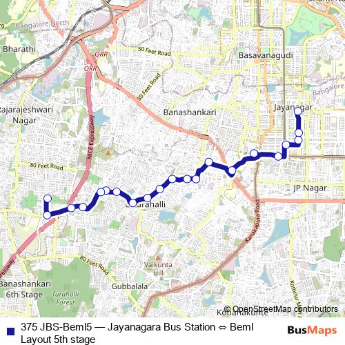 375 JBS-Beml5 bus Line Map