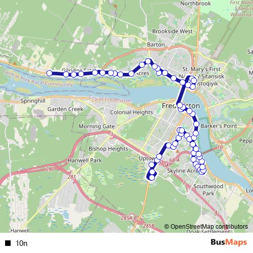 10n bus Line Map