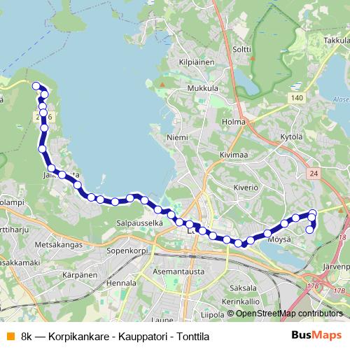 8k bus Line Map