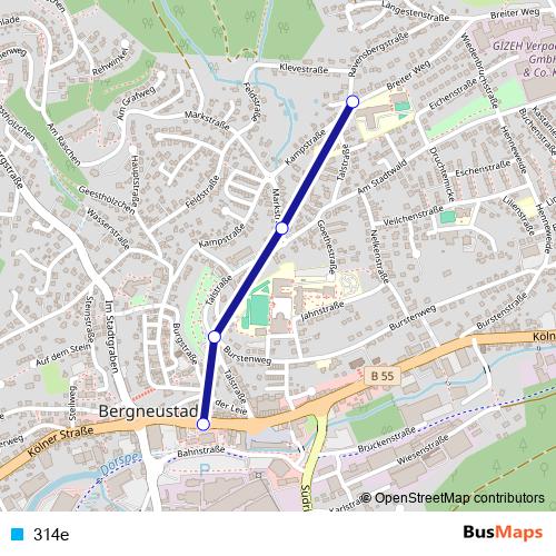 314e tram Line Map