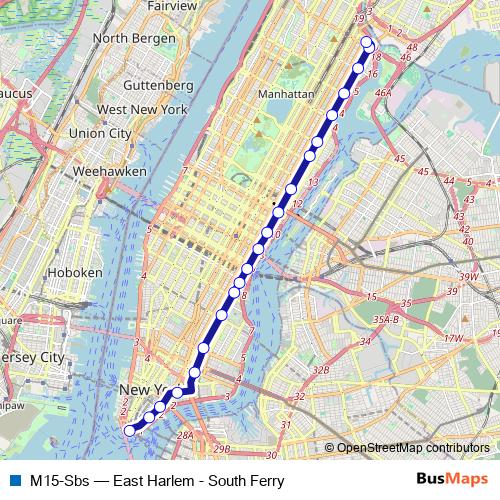 M15-Sbs bus Line Map