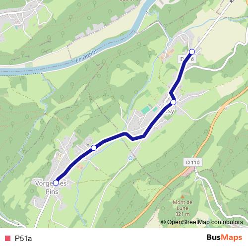 P51a bus Line Map