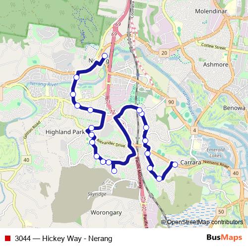 3044 bus Line Map
