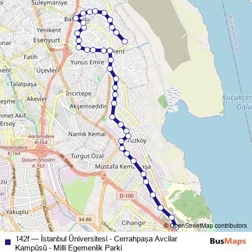 142f bus Line Map