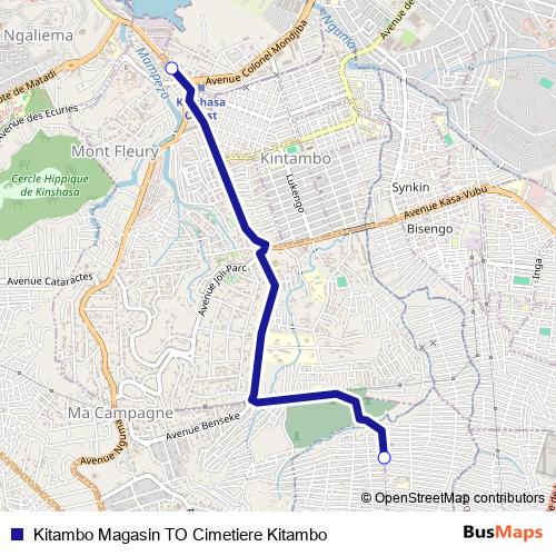 Kitambo Magasin TO Cimetiere Kitambo bus Line Map