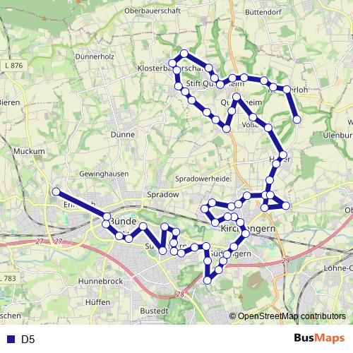 D5 bus Line Map