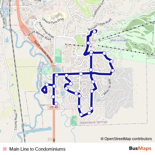 Main Line to Condominiums bus Line Map