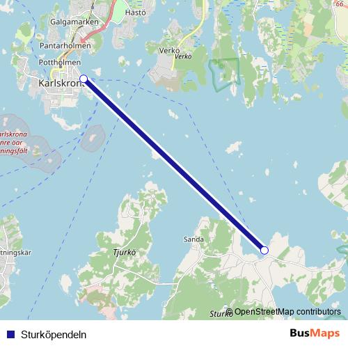 Sturköpendeln ferry Line Map