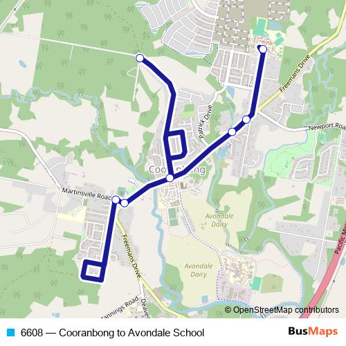 6608 bus Line Map